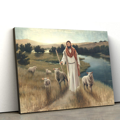 Jesus And The Lamb Picture - The Rescue Canvas Wall Art - Christian Wall Decor