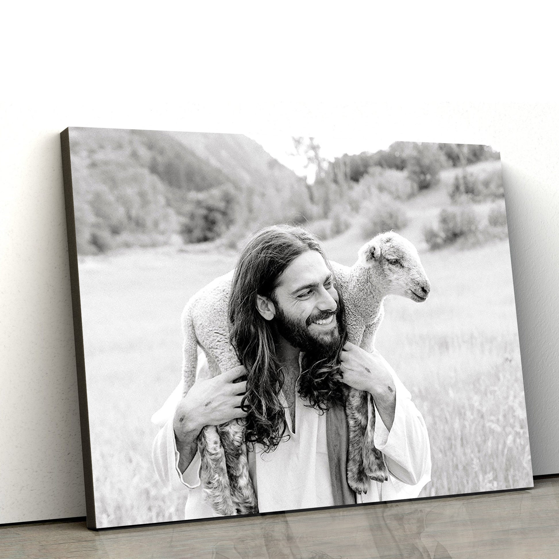 Jesus And The Lamb Picture - The Shepherd Canvas Wall Art - Christian Wall Decor