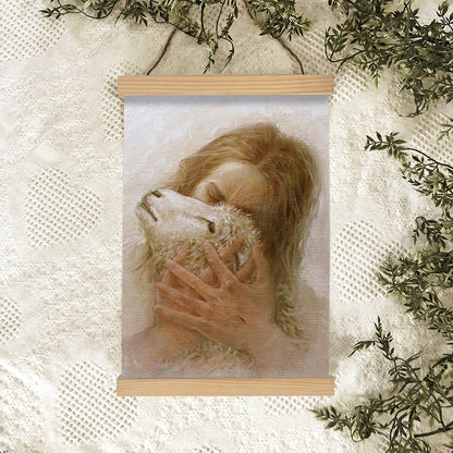 Jesus And The Lamb Picture - The Shepherd's Embrace Portrait Hanging Canvas Wall Art - Christian Wall Decor - Religious Canvas