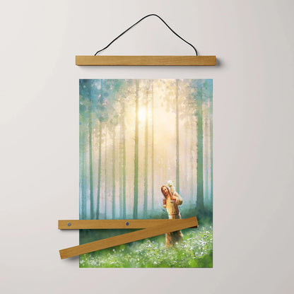 Jesus And The Lamb Picture - Upon His Shoulders Portrait Hanging Canvas Wall Art - Christian Wall Decor - Religious Canvas