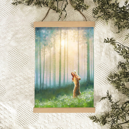 Jesus And The Lamb Picture - Upon His Shoulders Portrait Hanging Canvas Wall Art - Christian Wall Decor - Religious Canvas