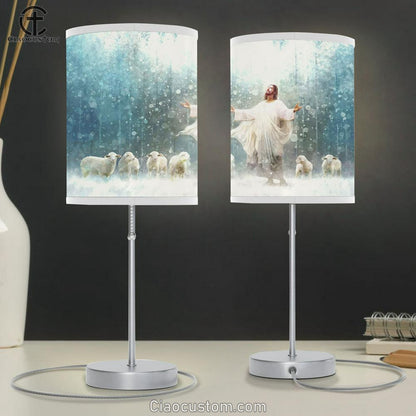 Jesus And The Lamps Table Lamp For Bedroom - Jesus Table Lamp - Christian Lamp Art - Jesus Room Decor