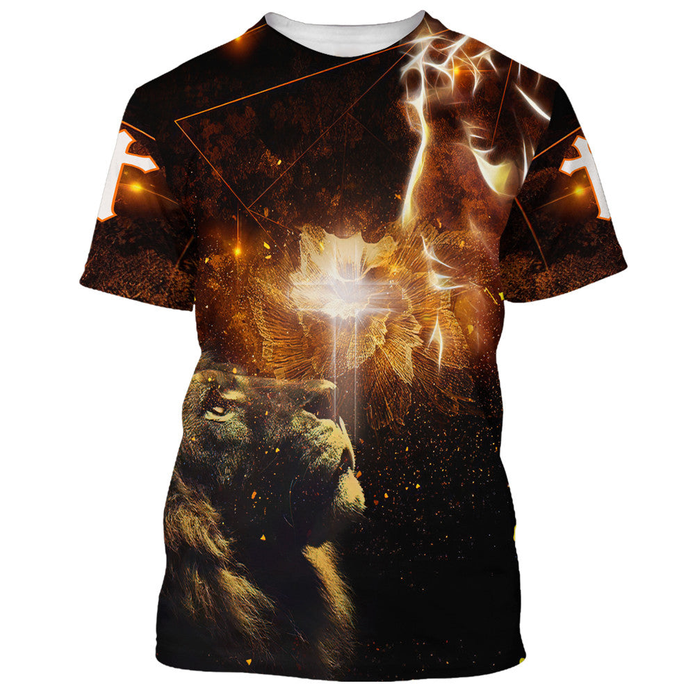 Jesus And The Lion Of Judah 3d T-Shirts - Christian Shirts For Men&Women