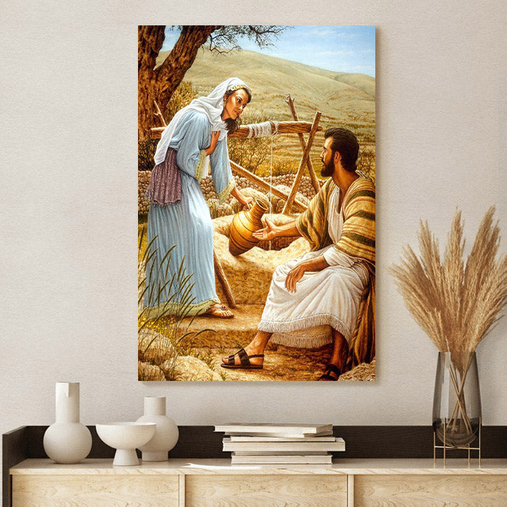 Jesus And The Samaritan Woman Canvas Picture - Jesus Christ Canvas Art - Christian Wall Canvas