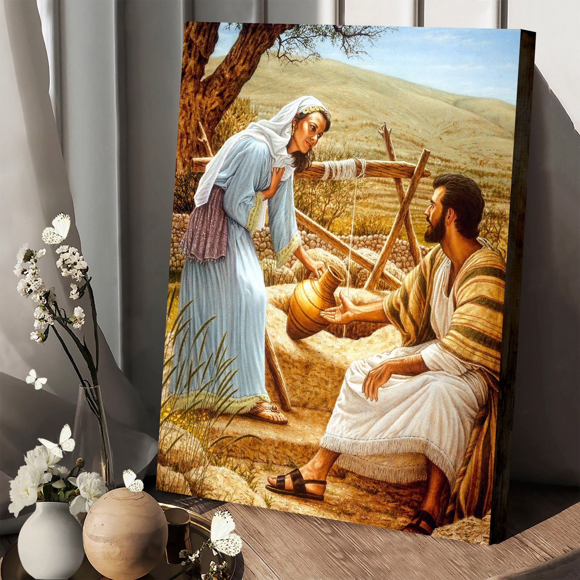 Jesus And The Samaritan Woman Canvas Picture - Jesus Christ Canvas Art - Christian Wall Canvas