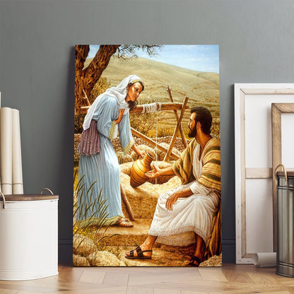 Jesus And The Samaritan Woman Canvas Picture - Jesus Christ Canvas Art - Christian Wall Canvas