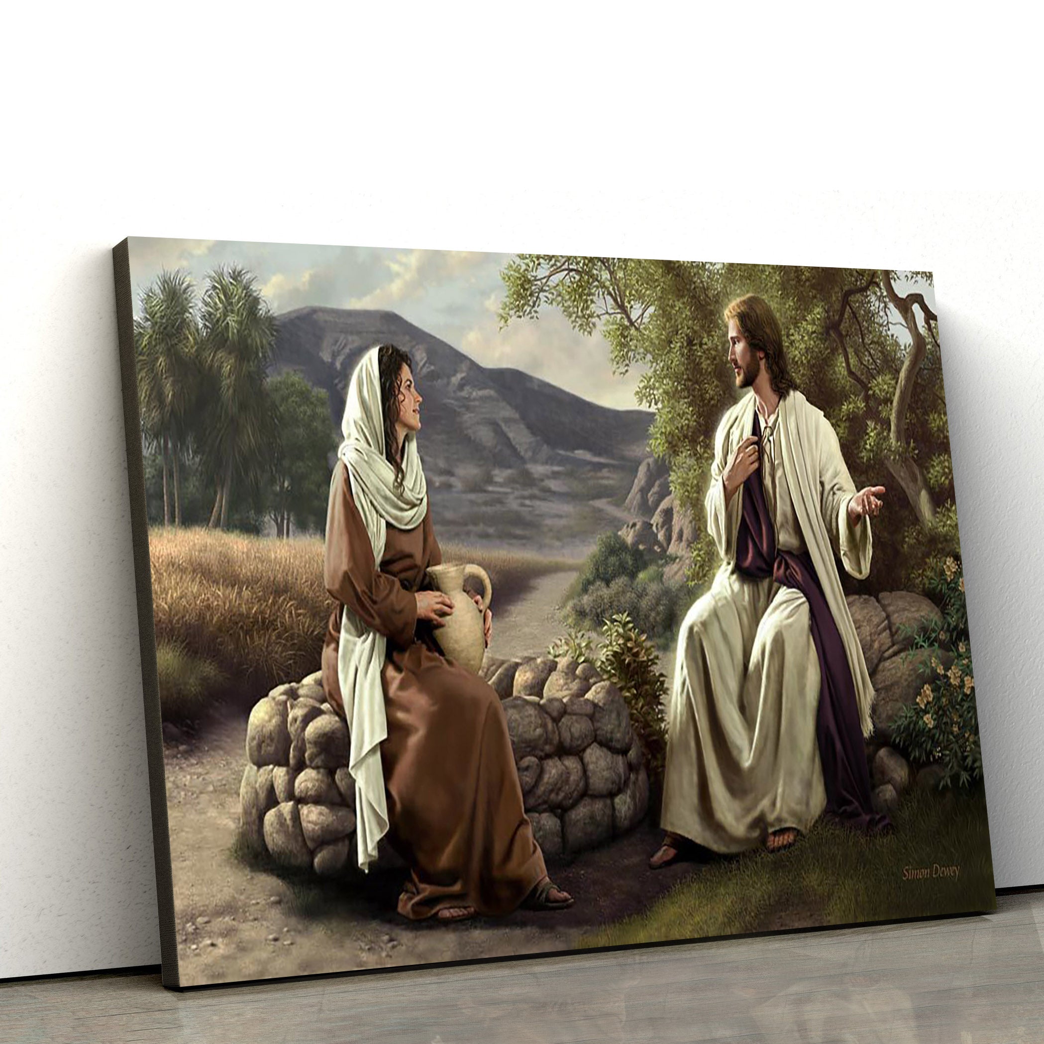 Jesus And The Samaritian Woman At The Well Canvas Pictures - Jesus Chr ...