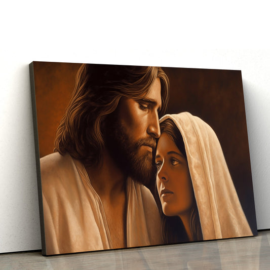 Jesus And The Woman - Canvas Picture - Jesus Christ Canvas - Christian Wall Art