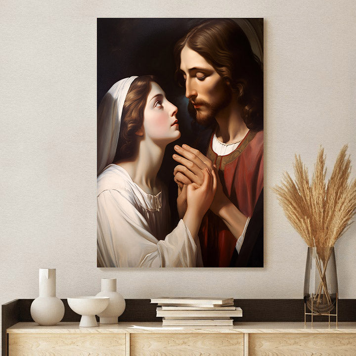 Jesus And The Woman - Canvas Picture - Jesus Christ Canvas - Christian Wall Art