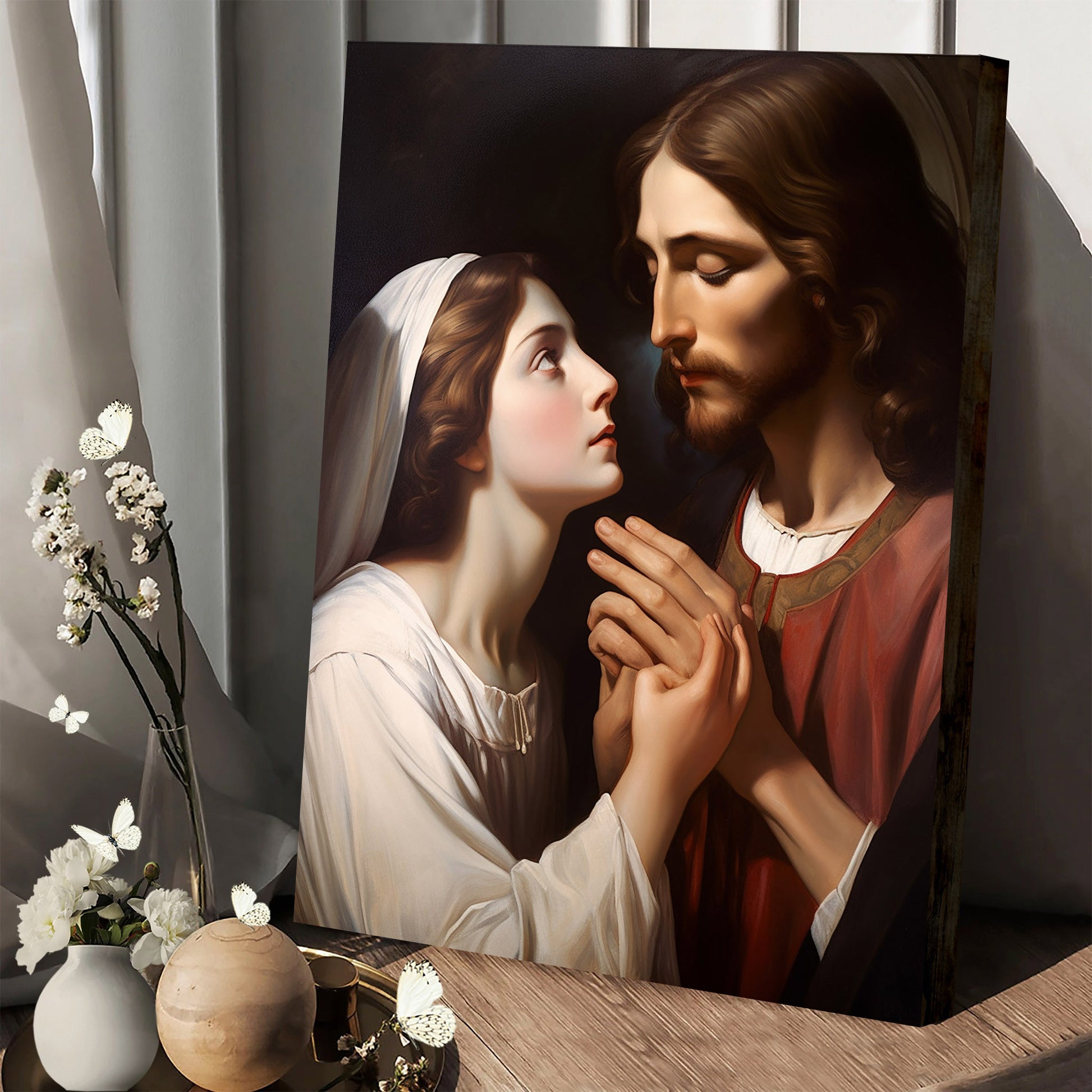 Jesus And The Woman - Canvas Picture - Jesus Christ Canvas - Christian Wall Art