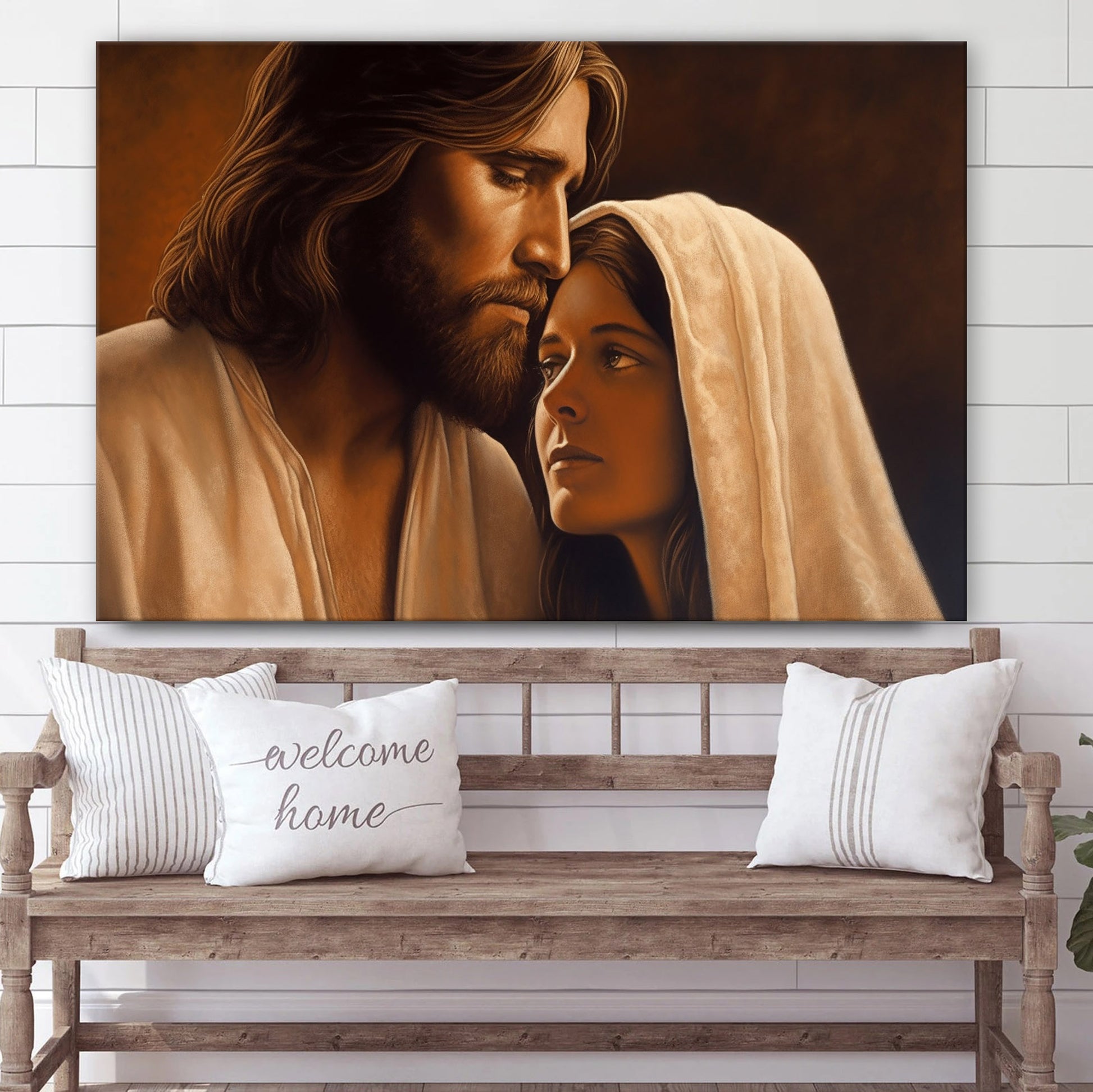 Jesus And The Woman - Canvas Picture - Jesus Christ Canvas - Christian Wall Art
