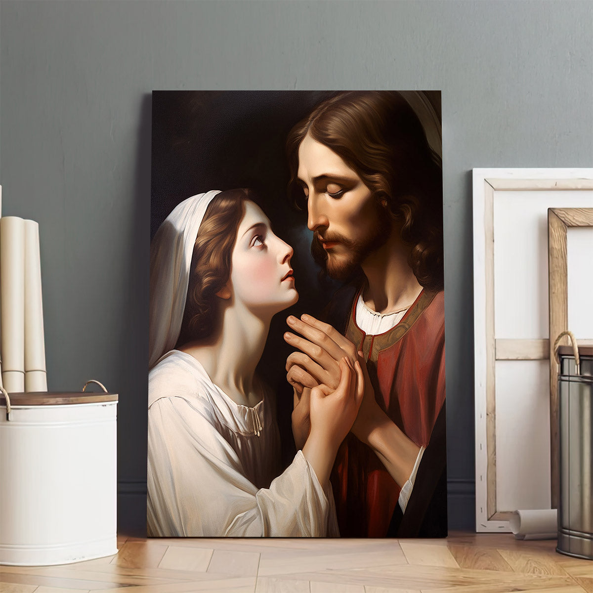 Jesus And The Woman - Canvas Picture - Jesus Christ Canvas - Christian Wall Art
