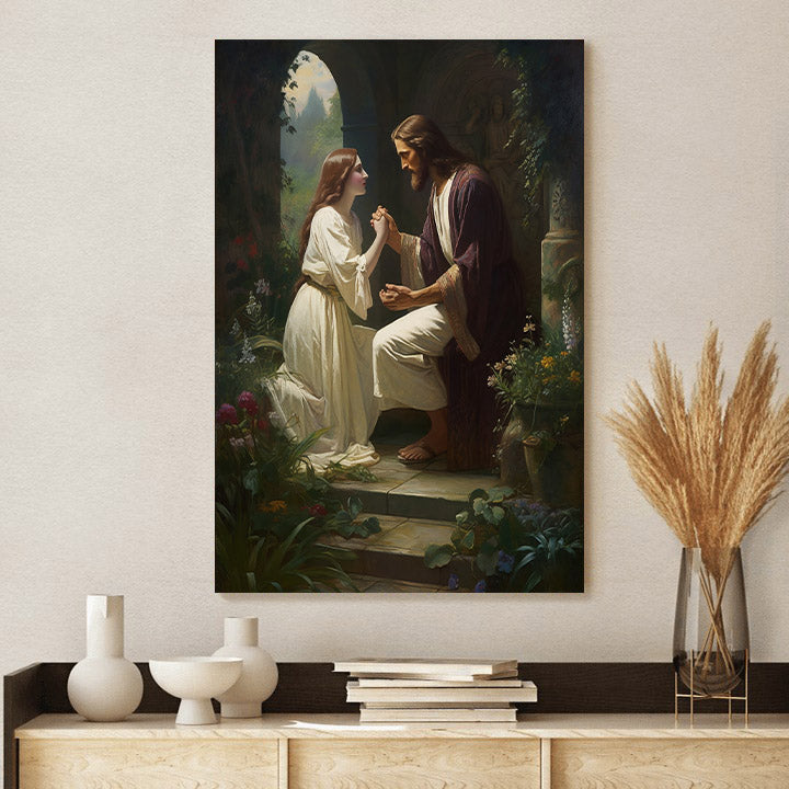 Jesus And The Woman 1 - Canvas Picture - Jesus Christ Canvas - Christian Wall Art