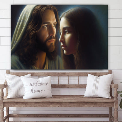Jesus And The Woman 2 - Canvas Picture - Jesus Christ Canvas - Christian Wall Art