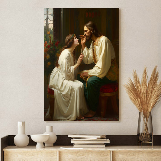 Jesus And The Woman Painting Jesus Wailing - Canvas Picture - Jesus Christ Canvas - Christian Wall Art