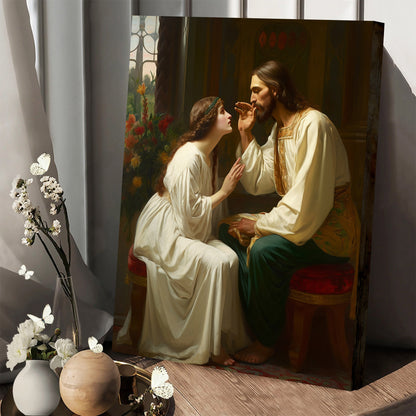 Jesus And The Woman Painting Jesus Wailing - Canvas Picture - Jesus Christ Canvas - Christian Wall Art