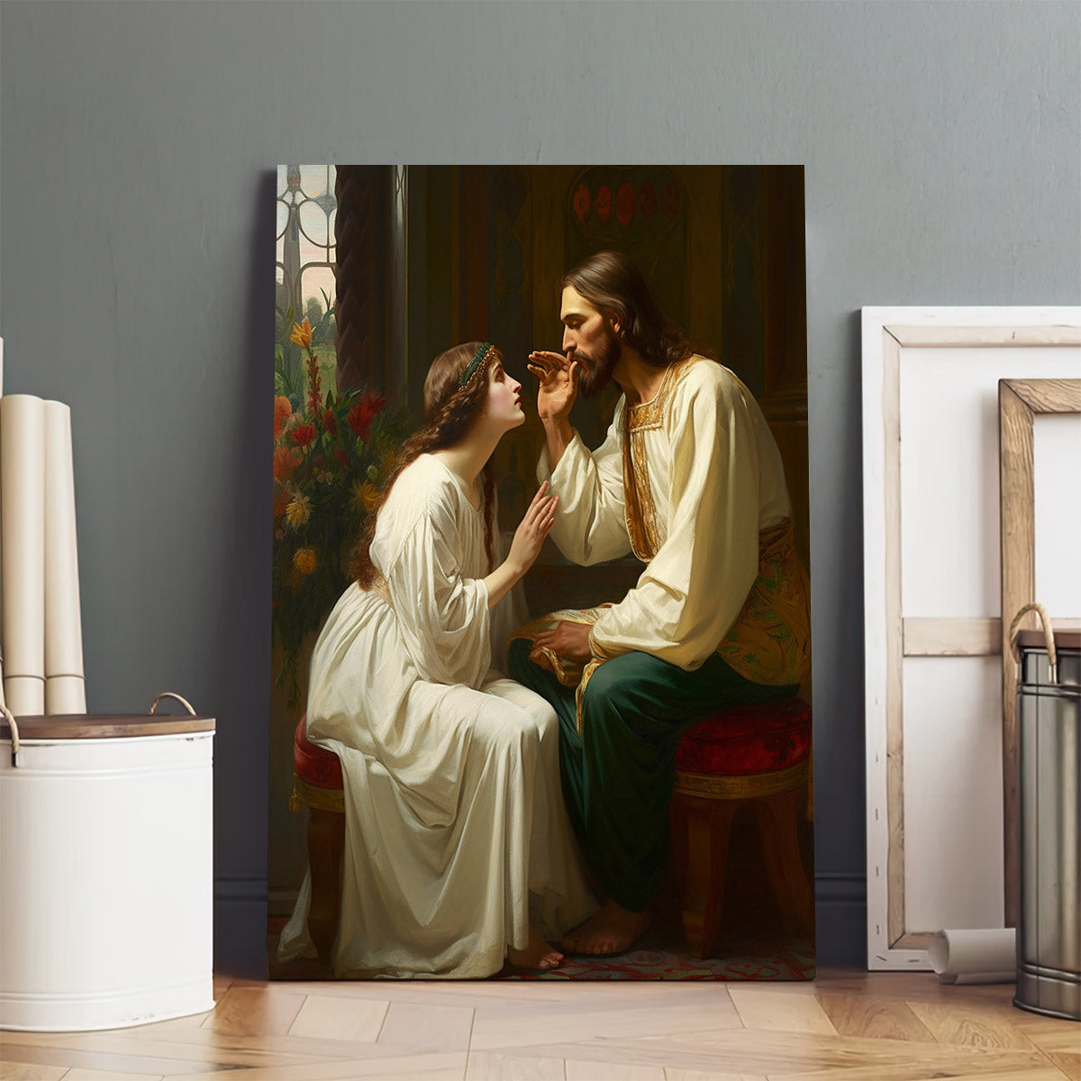 Jesus And The Woman Painting Jesus Wailing - Canvas Picture - Jesus Christ Canvas - Christian Wall Art