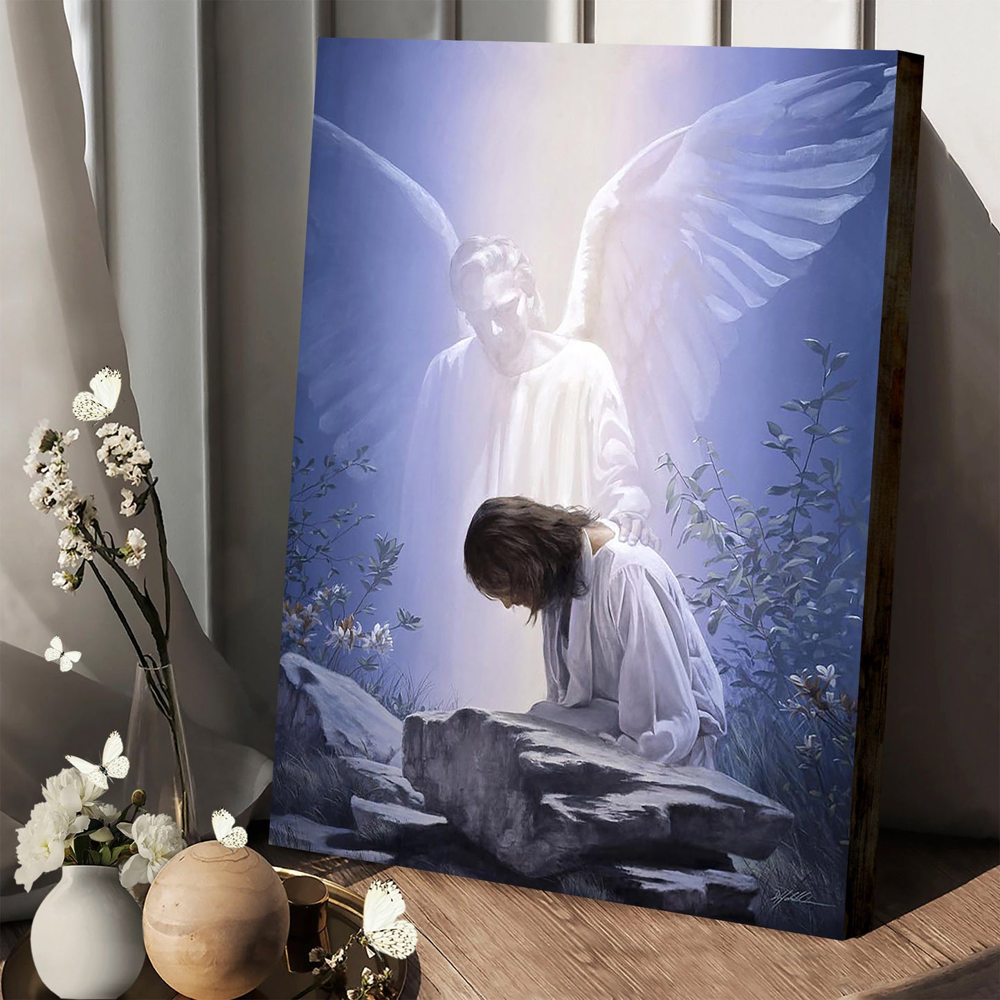 Jesus Angel Canvas Wall Art - Jesus Christ Canvas - Christian Wall Art