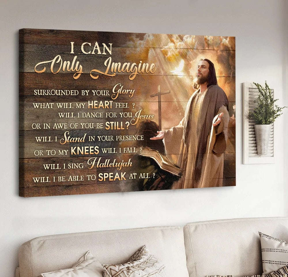 Jesus Antique Bible Cross I Can Only Imagine Canvas Wall Art - Jesus Canvas Pictures - Christian Wall Posters
