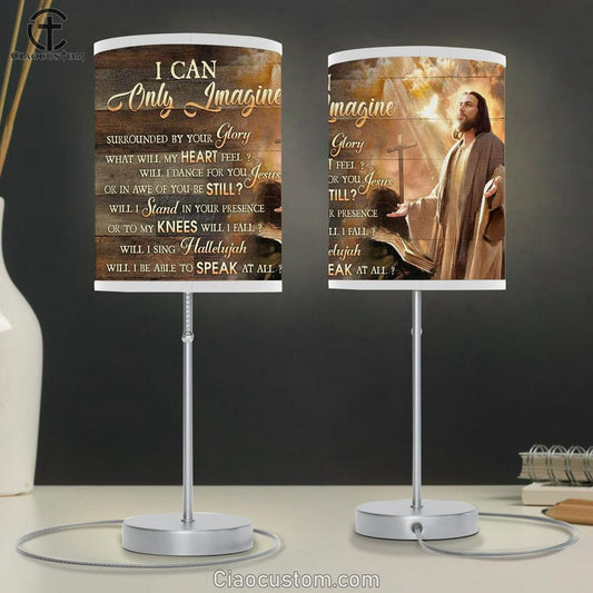 Jesus Antique Bible Cross I Can Only Imagine Table Lamp