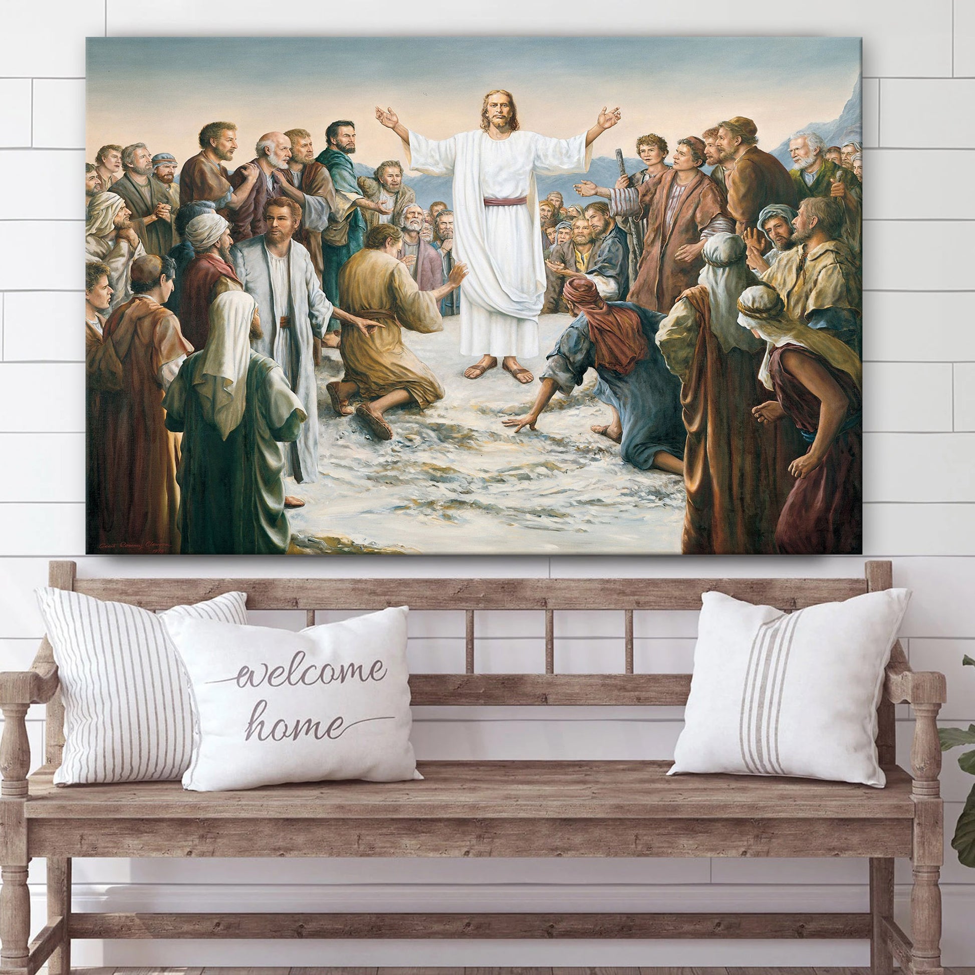 Jesus Appearing To The Five Hundred Canvas Wall Art - Easter Wall Art - Christian Canvas Wall Art