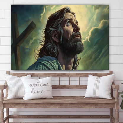 Jesus At The Cross - Canvas Picture - Jesus Christ Canvas - Christian Wall Art