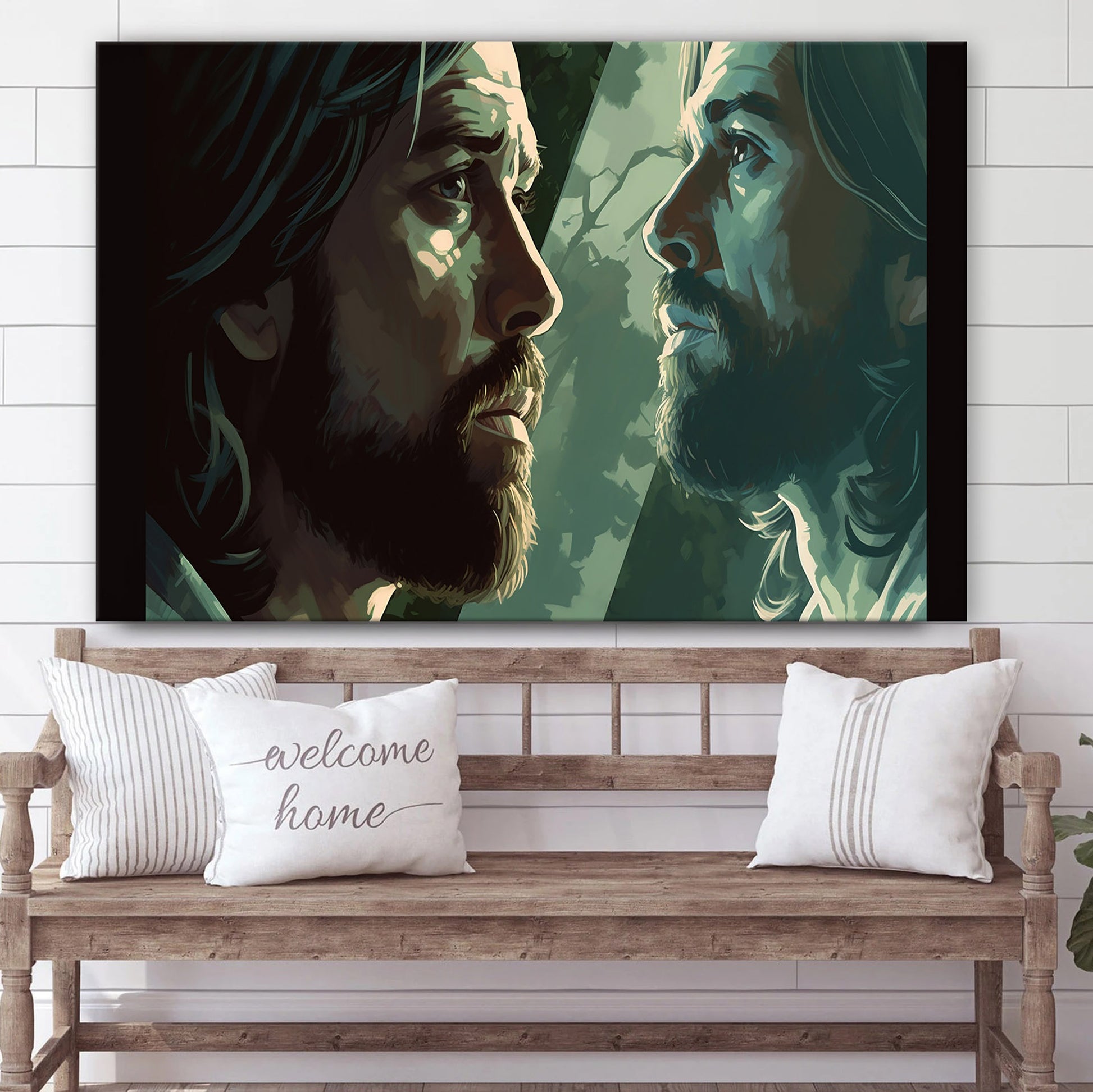Jesus At The Cross 3 - Canvas Picture - Jesus Christ Canvas - Christian Wall Art