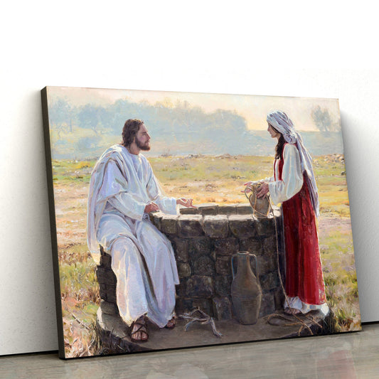 Jesus At The Well Canvas Pictures - Jesus Christ Canvas Art - Christian Wall Canvas