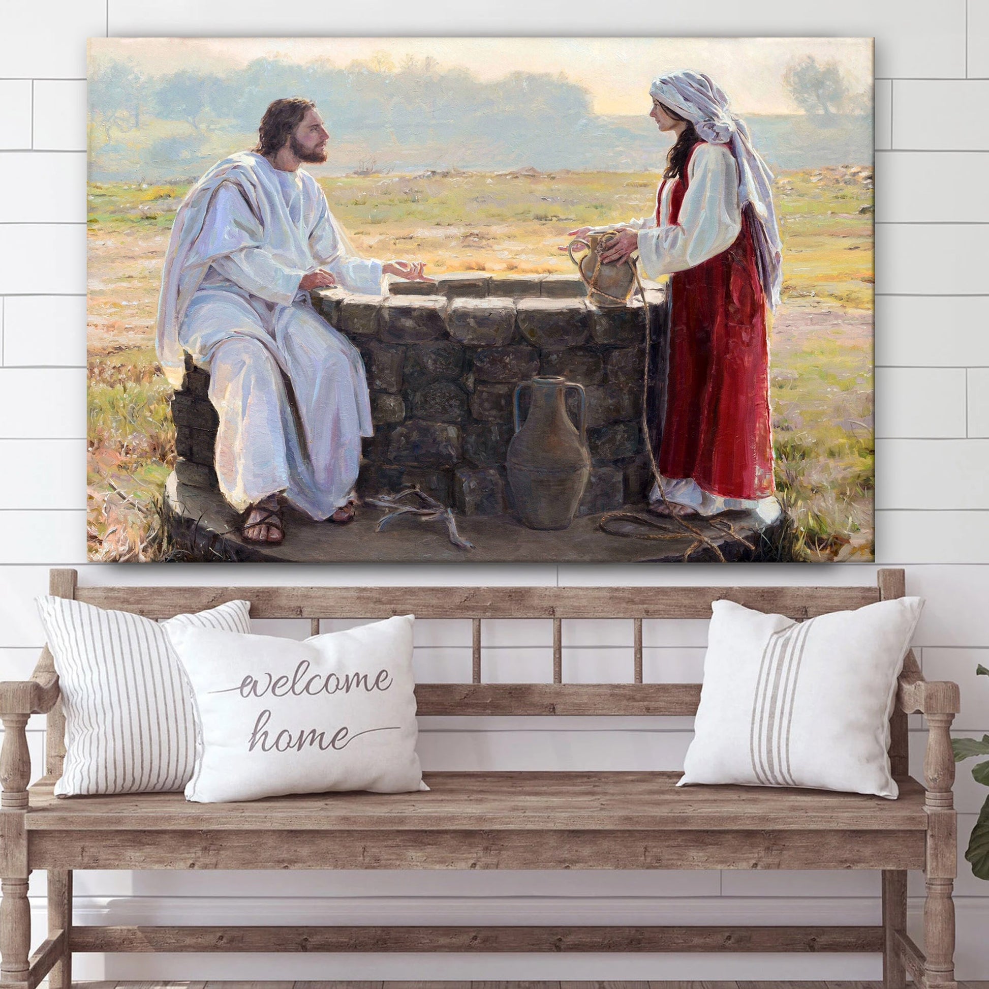 Jesus At The Well Canvas Pictures - Jesus Christ Canvas Art - Christian Wall Canvas