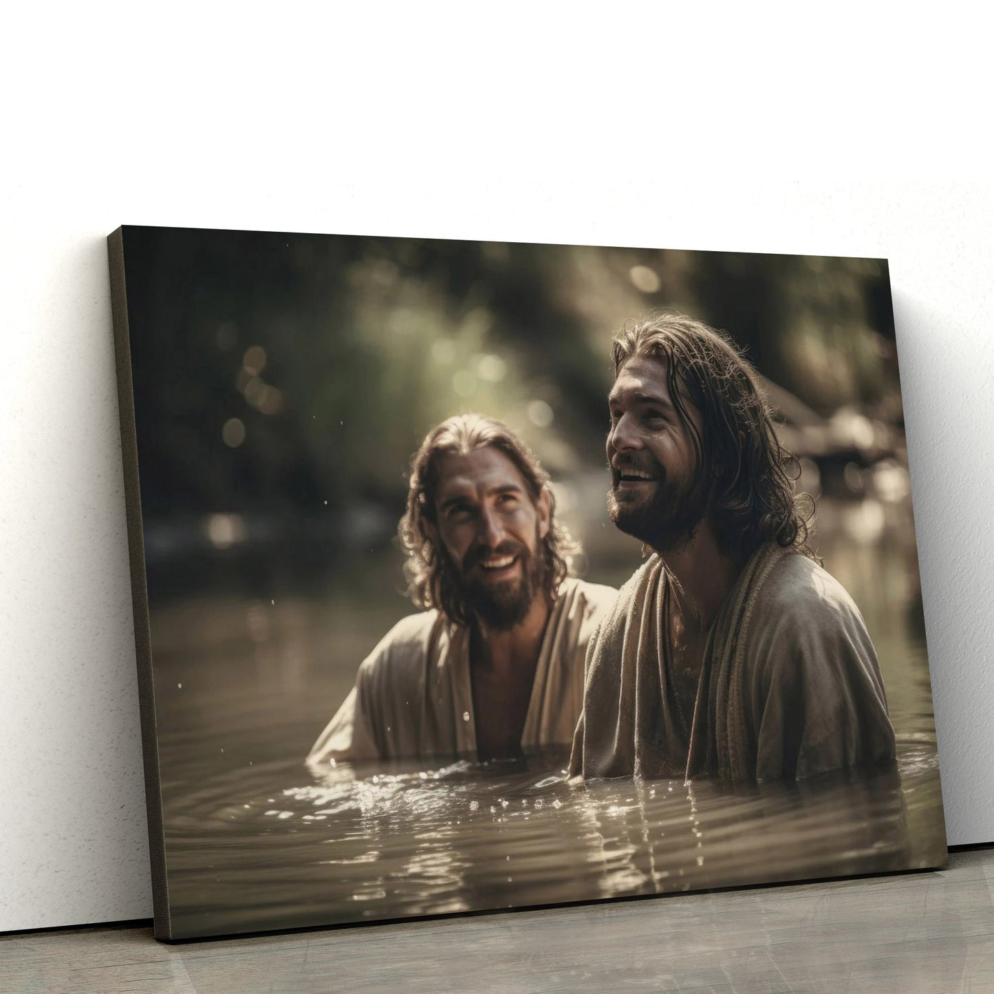 Jesus Baptism - Canvas Pictures - Jesus Canvas Art - Christian Wall Art