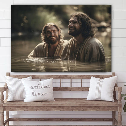 Jesus Baptism - Canvas Pictures - Jesus Canvas Art - Christian Wall Art