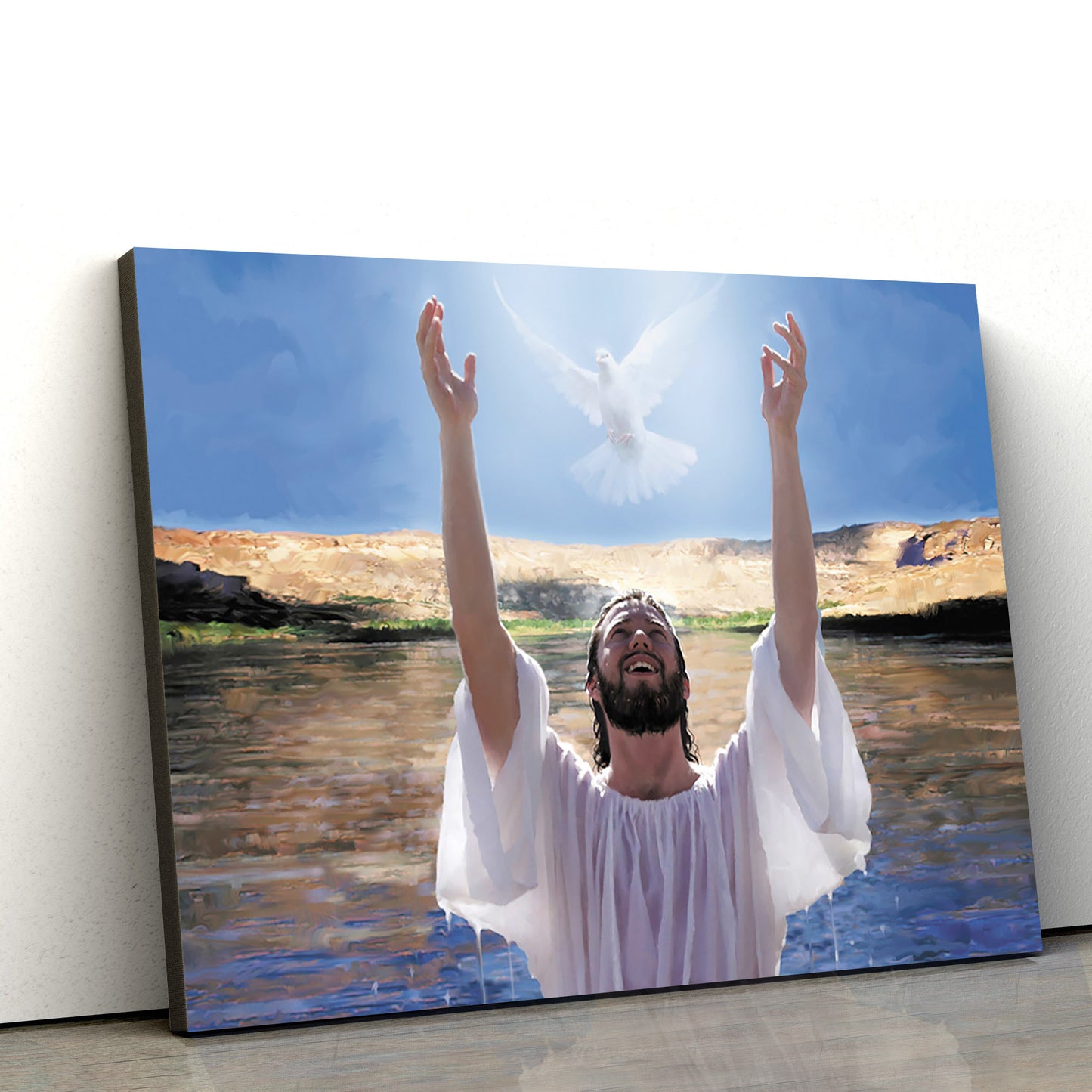 Jesus Baptism - Jesus Canvas Wall Art - Christian Wall Art