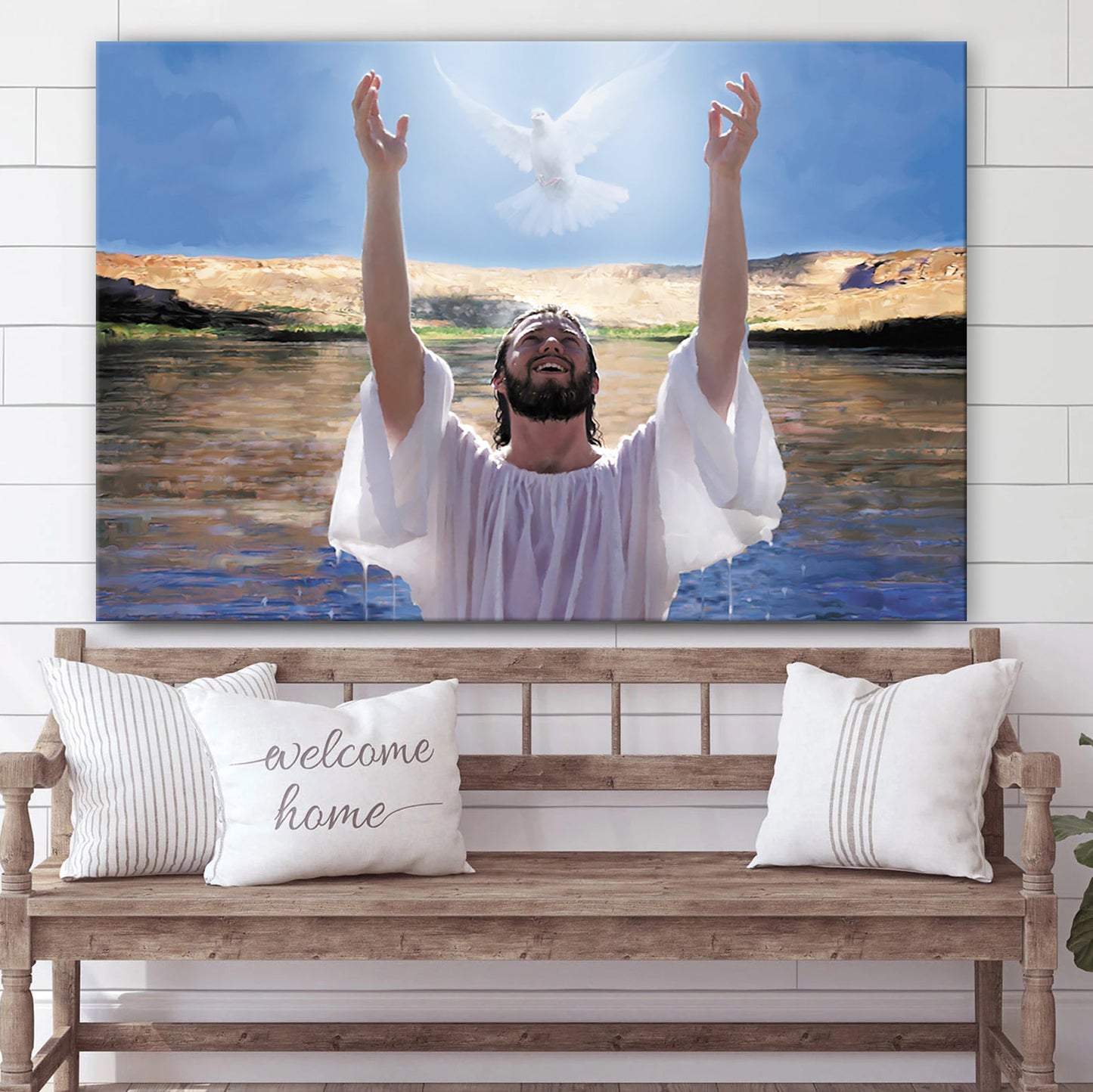 Jesus Baptism - Jesus Canvas Wall Art - Christian Wall Art