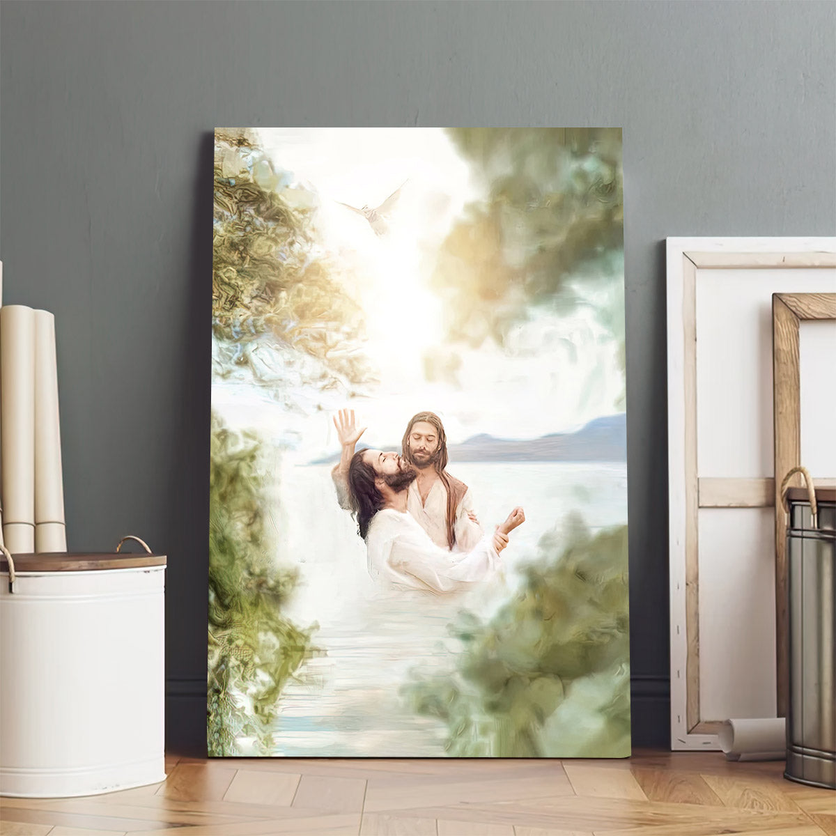 Jesus Baptized Canvas Pictures - Jesus Christ Art - Christian Canvas Wall Art