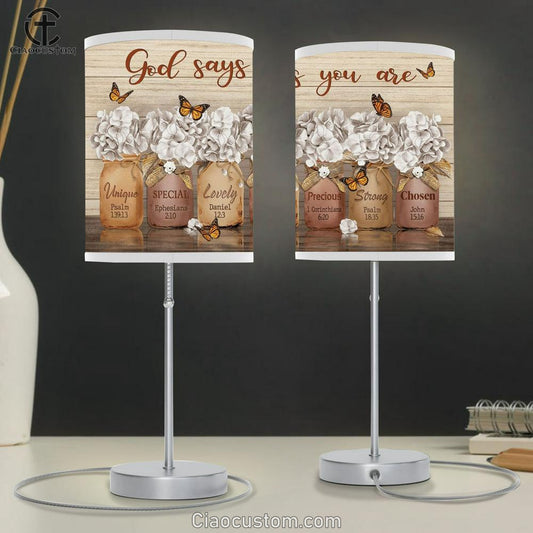 Jesus Beautiful Flower - God Says You Are Table Lamp