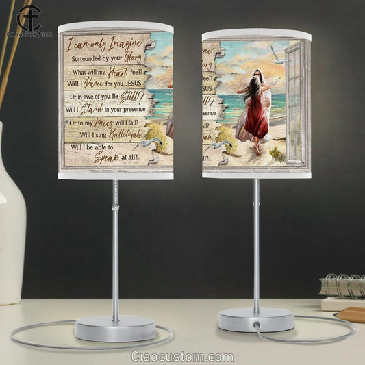 Jesus Beautiful Girl Beach Scene I Can Only Imagine Table Lamp