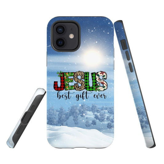 Jesus Best Gift Ever Buffalo Plaid Leopard Phone Case - Inspirational Bible Scripture iPhone Cases