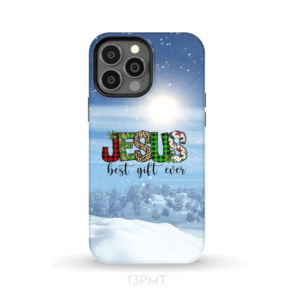 Jesus Best Gift Ever Buffalo Plaid Leopard Phone Case - Inspirational Bible Scripture iPhone Cases