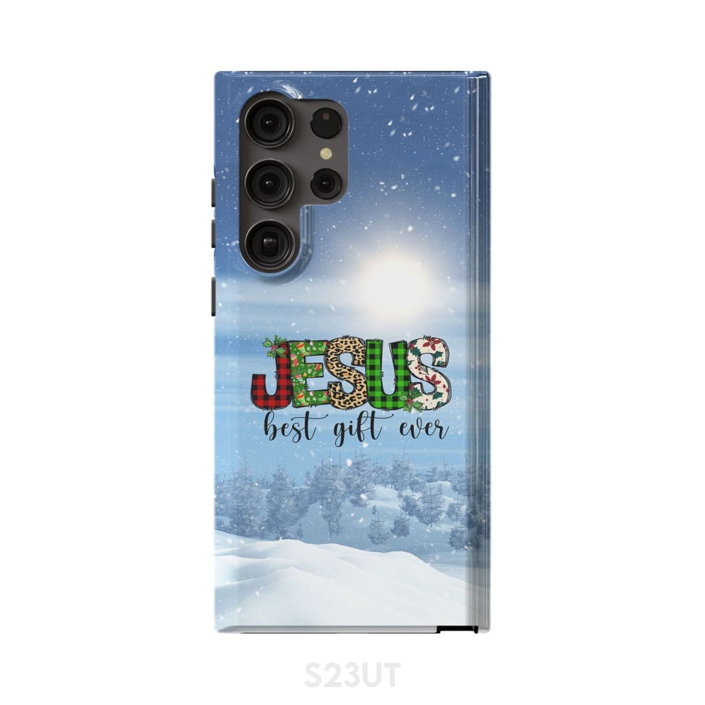 Jesus Best Gift Ever Buffalo Plaid Leopard Phone Case - Inspirational Bible Scripture iPhone Cases