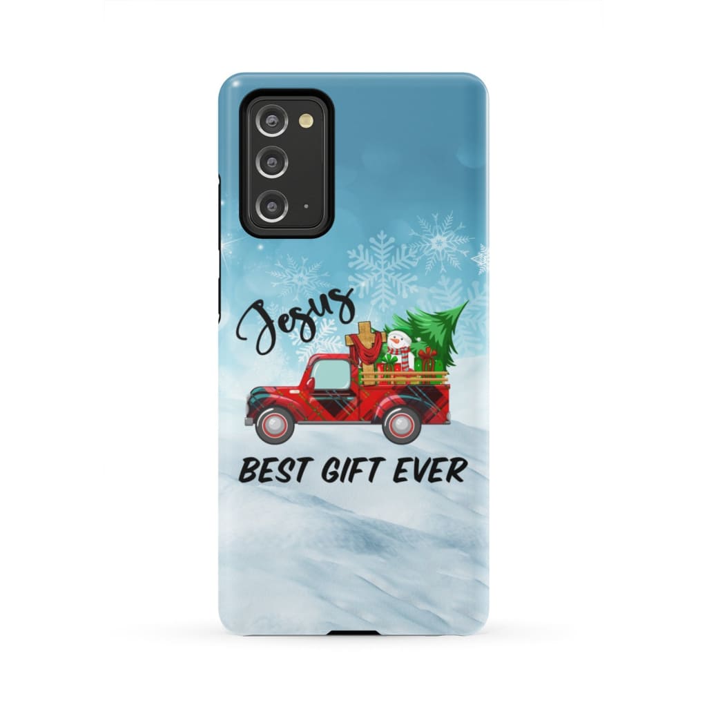 Jesus Best Gift Ever Red Truck Christmas Phone Case - Inspirational Bible Scripture iPhone Cases