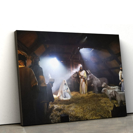 Jesus Birth Canvas Jesus Nativity Art Christmas Painting - Canvas Picture - Jesus Canvas Pictures - Christian Wall Art
