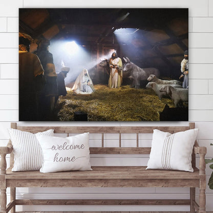 Jesus Birth Canvas Jesus Nativity Art Christmas Painting - Canvas Picture - Jesus Canvas Pictures - Christian Wall Art