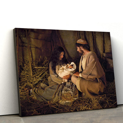 Jesus Birth Mary Joseph - Jesus Canvas Wall Art - Christian Wall Art