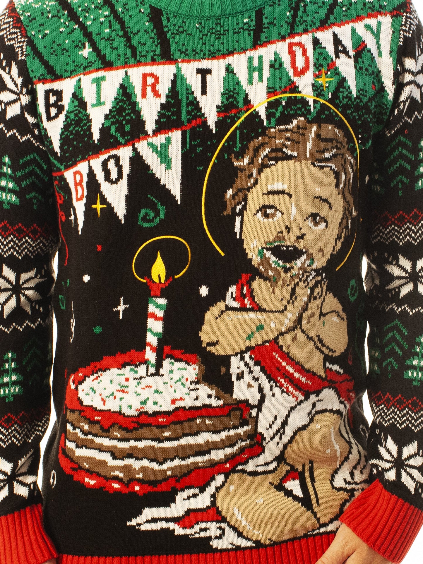 Jesus Birthday Boy Cake Smash Ugly Christmas Sweater - Xmas Gifts For Him Or Her - Jesus Christ Sweater - Christian Shirts Gifts Idea