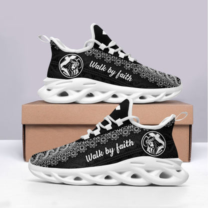 Jesus Black Walk By Faith Yezy Running Sneakers 1 Max Soul Shoes - Christian Shoes For Men And Women