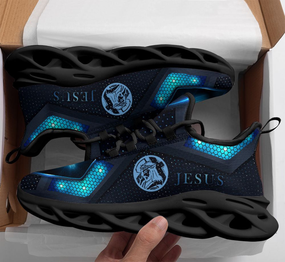 Jesus Black Yezy Running Sneakers 1 Max Soul Shoes - Christian Shoes For Men And Women
