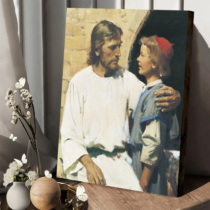 Jesus Blessing Children Canvas Pictures - Religious Wall Art Canvas - Christian Paintings For Home