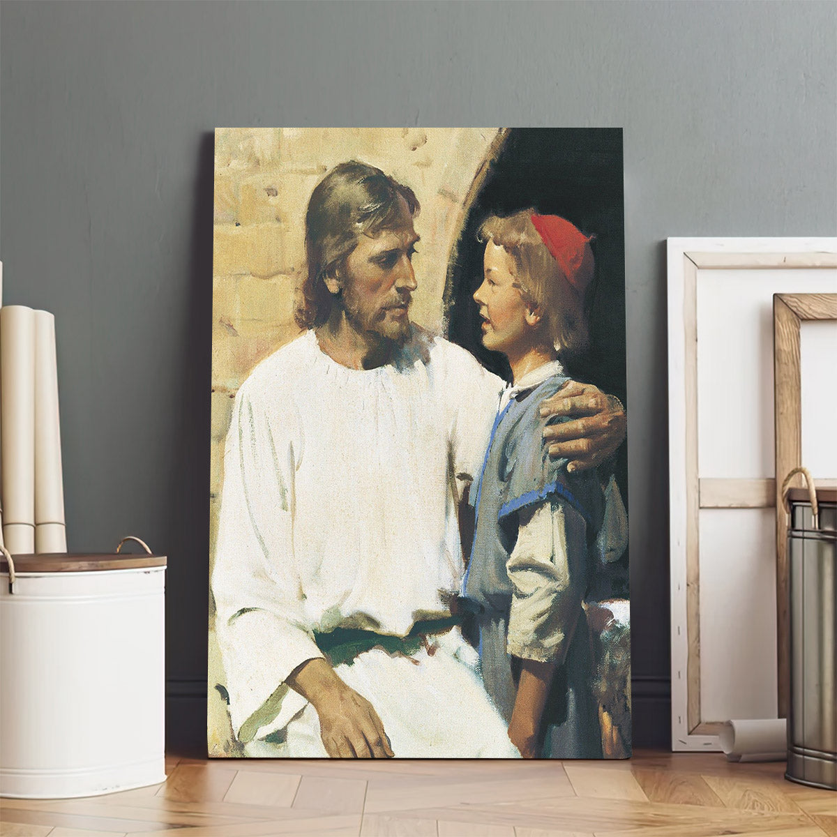 Jesus Blessing Children Canvas Pictures - Religious Wall Art Canvas - Christian Paintings For Home