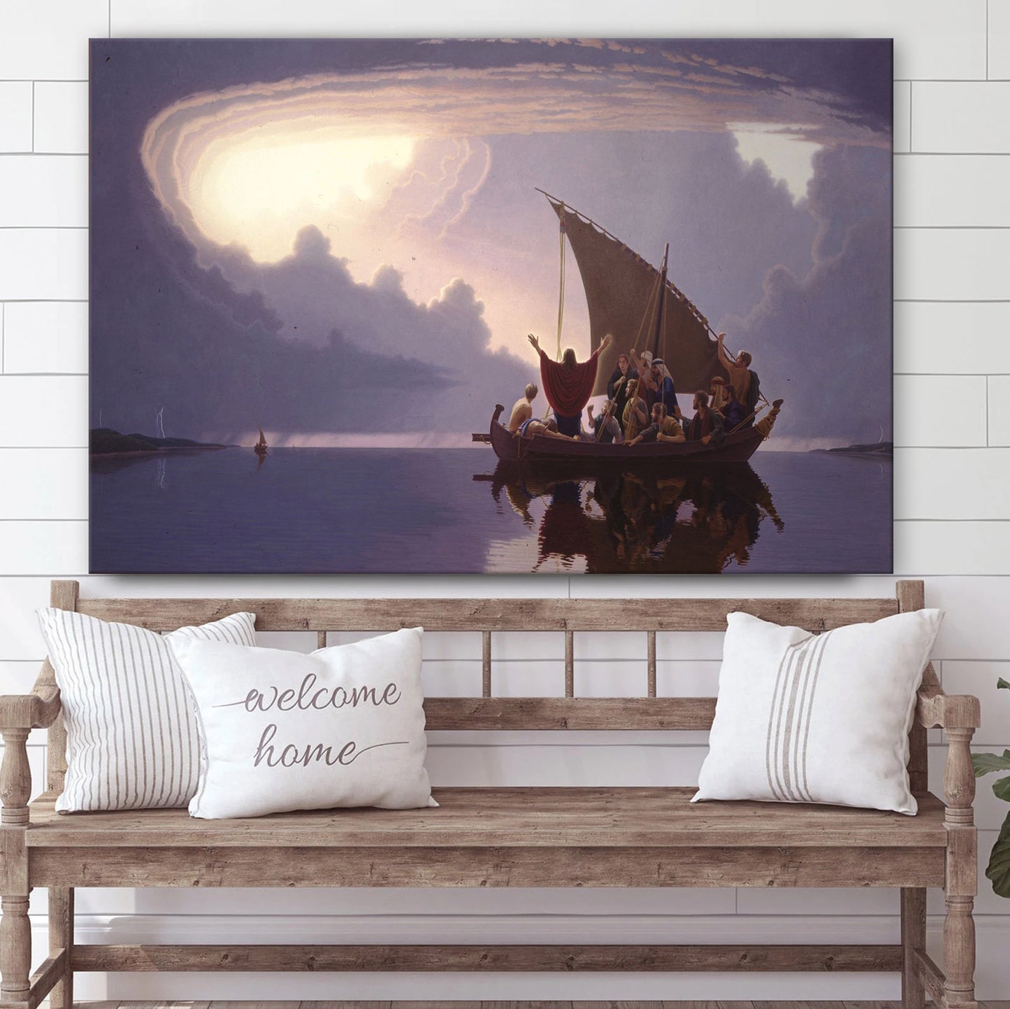 Jesus Boat - Jesus Canvas Wall Art - Christian Wall Art