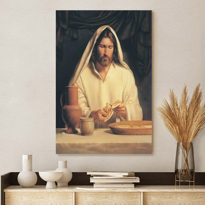 Jesus Breaking Bread Canvas Picture - Jesus Christ Canvas Art - Christian Wall Canvas.png